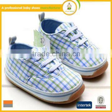 Manufacturer in ningbo hot sale fashion lovely grid boys stylish kids casual shoes