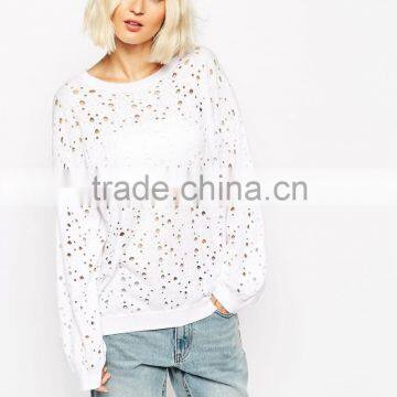 High Fashion Design Sexy Women Sweater Cheap Jumper Sweater Holey Jumper