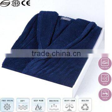 blue coral fleece bathrobe men, wholesale bathrobe