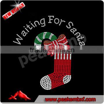 Wholesale Santa Christmas Rhinestone Transfer Custom Design