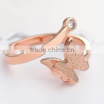 Hotting sale 316L stainless steel ring,gold/rose/white gold stainless steel ring butterfly ring jewelry