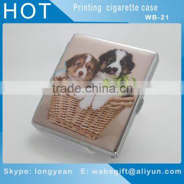 Leather Decorative Pattern Metal Cigarette Case