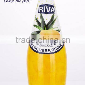 ALOE VERA DRINK WITH ALOE VERA PULPS MANGO FLAVORED IN GLASS BOTTLE