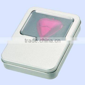 Visible window rectangular tin materil selling well in China for packaging chocolate tin box