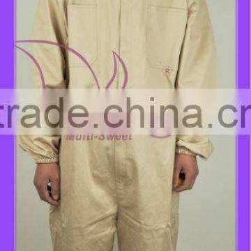 white/brown coverall bee suit