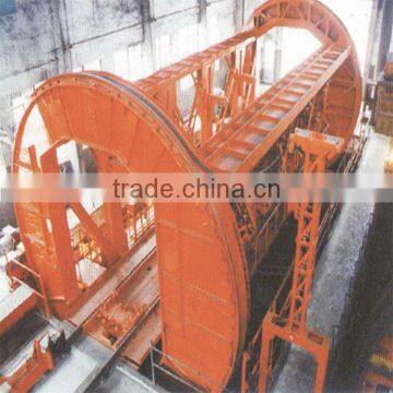 "O" type dual rotary railcar dumper with side arm charger for C80 wagon
