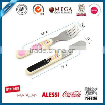 Promotional logo baby cutlery knife and fork set