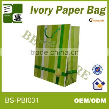 Luxury pp handle paper shopping handy bag with fancy design