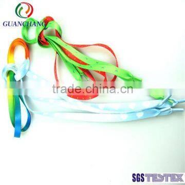 Colourful rainbow custom polyester sublimation shoelaces