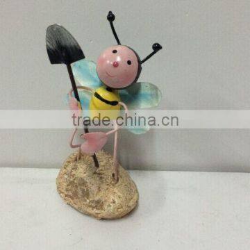 2015 Newest Design Metal Bee Garden Decoration Garden Bee With Flower Bee With Net Working Bee Novelty Bee Metal Bee Stakes photo-4