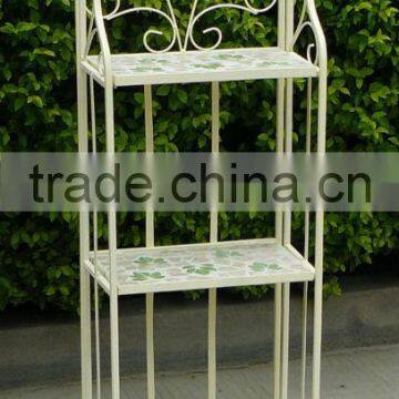 Mosaic decorative iron flower shelf