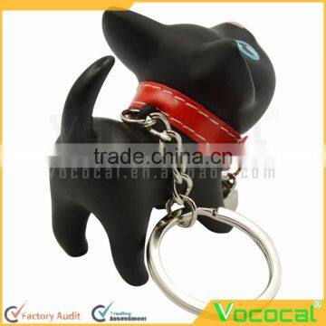 Vinyl Cat Doll Pendant Metal Stainless Steel Key Ring Keychain photo-3