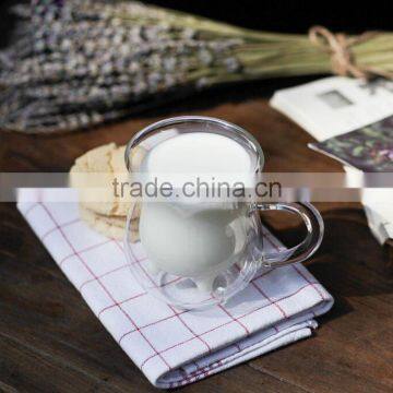 Double wall glass mug double wall glass cup double wall milk cup glass cup