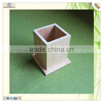 Fashion Office Desk Storaging Decorating Paulownia Wooden Pen Holder photo-3