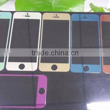 Plated Anti-Scratch Colorful Metal Front Tempered for Iphone 5/5s, Tempered Glass Screen Protector photo-4