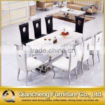 2017 New style modern white marble dinning table set