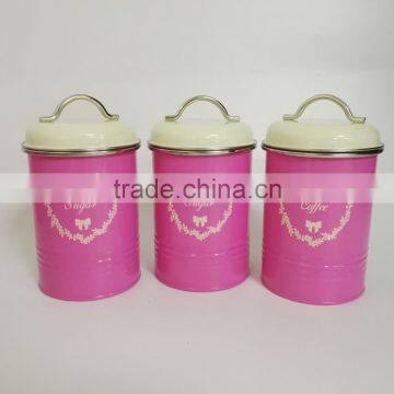 Lace Lid With Tea Coffee Sugar Set Biscuit Bread Bin Cake Canister Storage Jar Pot