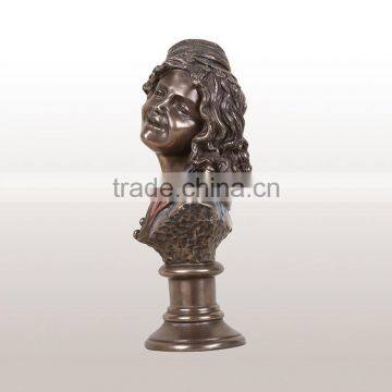 Imitation Bronze Color Resin Female Bust Sculpture for Home Decoration photo-2