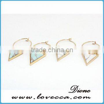 Gold Silver Point Crystal Earrings , Stone Point Studs , Gemstone Earrings photo-4