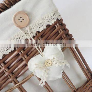 Set 3 Brown Rectangle Wicker Laundry Hamper Basket photo-4