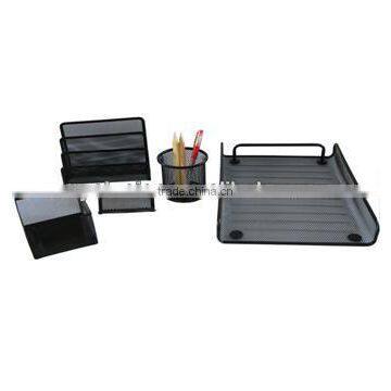 5 set Metal Mesh Desk Office Stationary Set