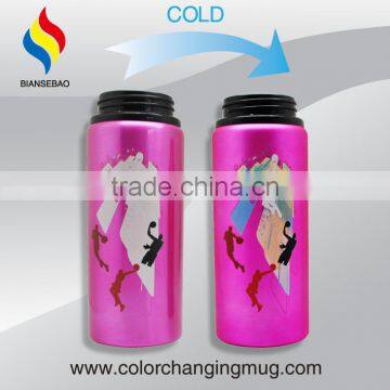 500ml Promotional Aluminum Drinking Cold Color Changing Water Bottle photo-5