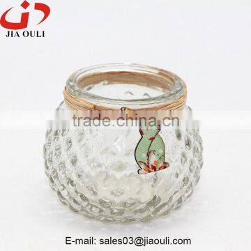 BSCI Audit Factory With Decoration Clear Glass Flower Pot , Glass Planter photo-2