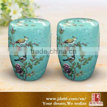 Special application cyan glazed hand painting stools/table chair sets