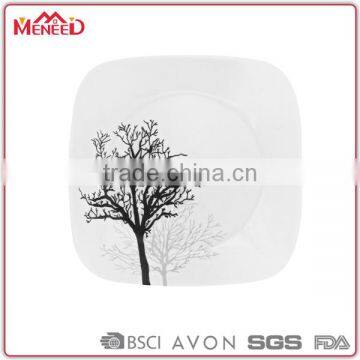 Nederland manufacturer 100% melamine wedding birthday breakfast tree printed square white plain melamine plate