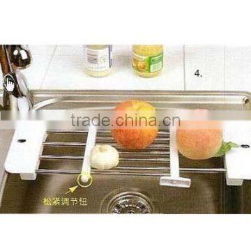 Retractable stainless steel sink racks