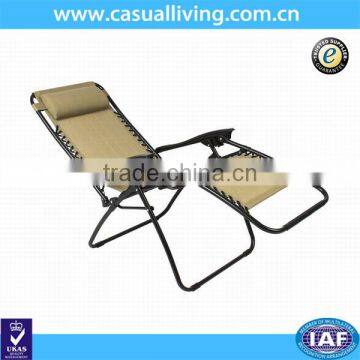 Cheap Zero Gravity Outdoor Lounge Patio Folding Reclining Chair, Tan