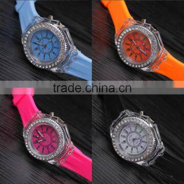 High Quality Free Sample Unisex Led Light Watch Colorful Silicone Strap Wristwatch photo-3