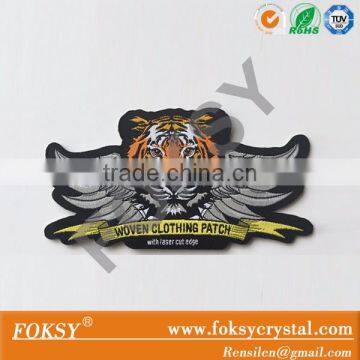 custom popular iron-on tiger with wing embroidered patches