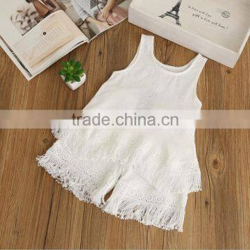 2017 Wholesale Kids Girl Fringed Clothing Short Sets for Summer photo-3