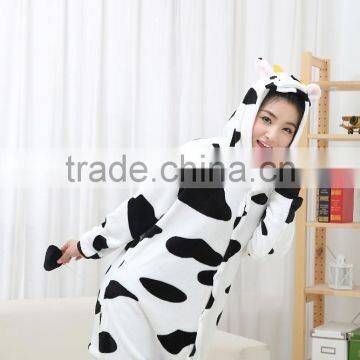 Flannel Cartoon Adult Animal Jumpsuit Animal Pajamas Jumpsuit Cow Design photo-4