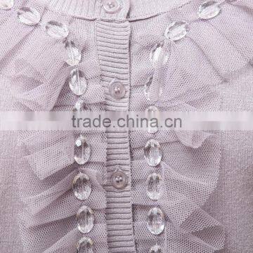 Vintage Wholesale Women Cardigan With Beaded Ruffles photo-3