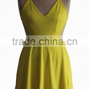 GZY Wholesale Guangzhou Latest Fashion Long Skirt Set Design Factory Price Stock Lot Yellow Dress photo-2
