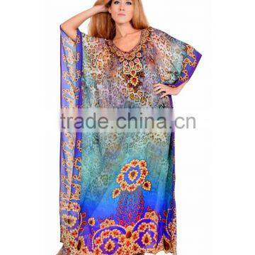 Kaftan Silk Long/digital Print Kaftan/silk Kaftan/dubai Kaftan/moroccan Kaftan/10 photo-3