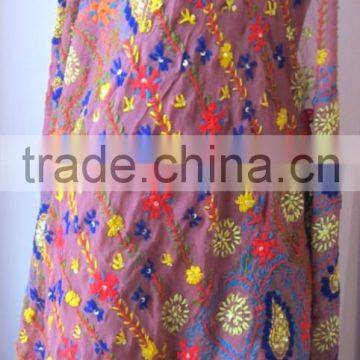 PHULKARI GEORGETTE DUPATTA SHAWL, Sequin Hand Embroidery Dupatta photo-5