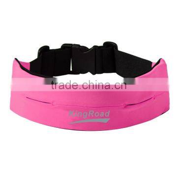 Kroad PINK running waist belt with a Key hook, spandex fitness belt, custom reflective logos