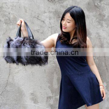 CX-H-17C Good Quality Wholesale Price Genuine Fox Fur Handbag Women Bags photo-3