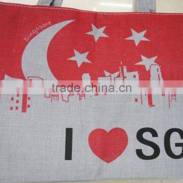 Fashion Lady Popular Cheap Canvas Cotton Bag for Singapore photo-3