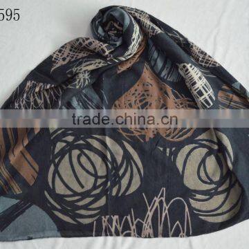 Fashion new coming 100%rayon ladies print heart latest scarf