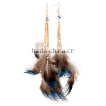 Parrot Feather Earrings Ecological Handicraft Earring Girls Bar Party Earrings