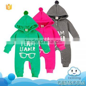 Baby clothes 1 set custom design china manufacturers organic infant hooded high quality soft plain baby romper
