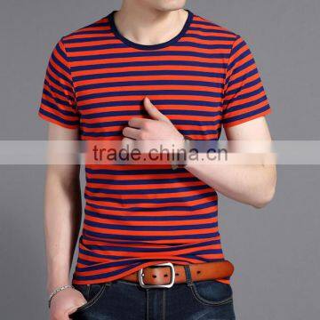 Zm40289b Korean Style Simple Design Comfortable Men's Summer Casual Stripe Shirt