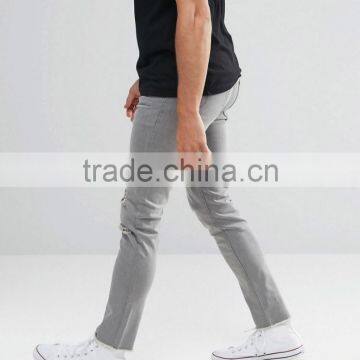 Fashion Oem Jeans Trousers Top Design Ripped Denim Jeans Pants for Men photo-3