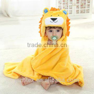 Embroidery Designs Animal Cartoon Wholesale Bathrobe/premium Flannel Baby Towel for Bathroom photo-3