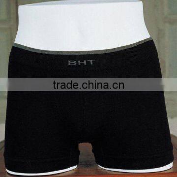 Black Seamless Mens Underwear Boxers