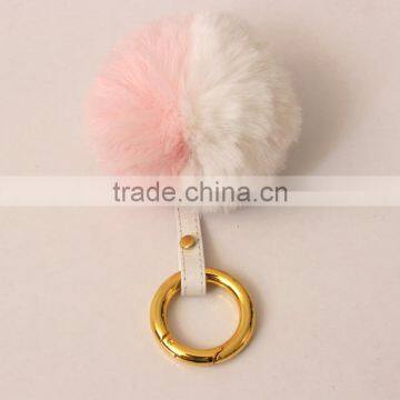 Myfur Hot Sell 8 cm Faux Rex Rabbit Fur Pom Pom Keychain or Bag Charms photo-4